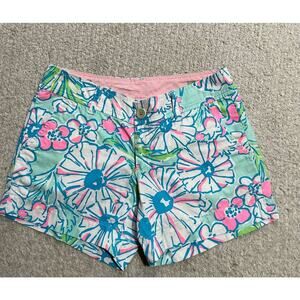 Lilly Pulitzer Callahan Short Womens Sz 00 Splish Splash  5" Inseam 32376 Cotton